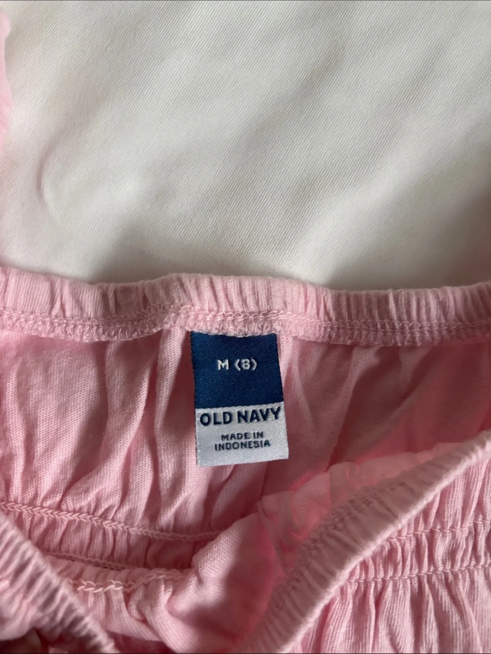 Old Navy Pink Smocked Square-Neck Crop Top with Puff Sleeves